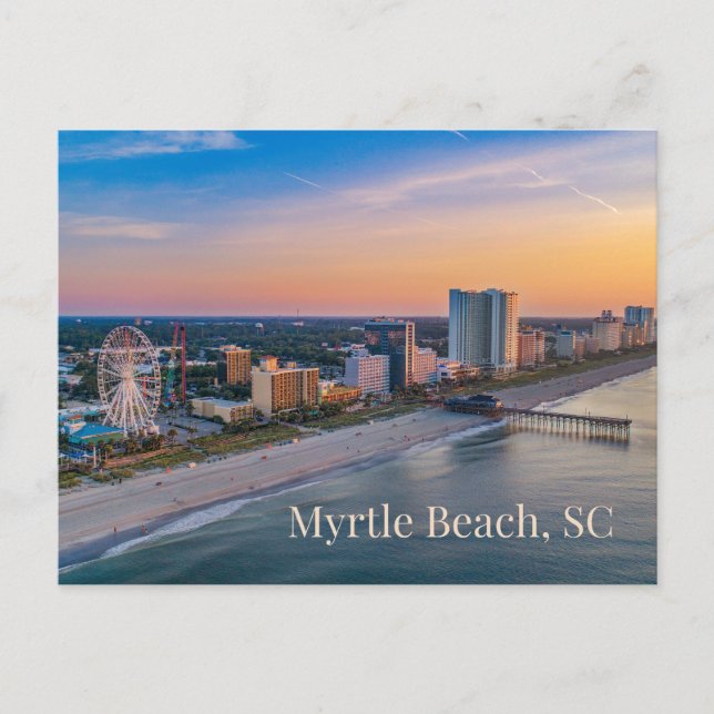 Myrtle Beach, South Carolina City Beach View  Postcard (Front)