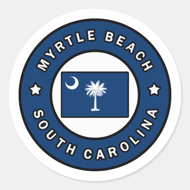 Myrtle Beach South Carolina Classic Round Sticker (Front)