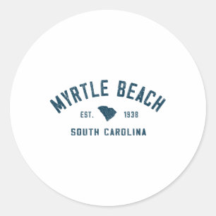 Myrtle Beach South Carolina Mens Retro Throwck Sou Classic Round Sticker