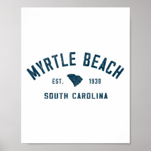 Myrtle Beach South Carolina Mens Retro Throwck Sou Poster