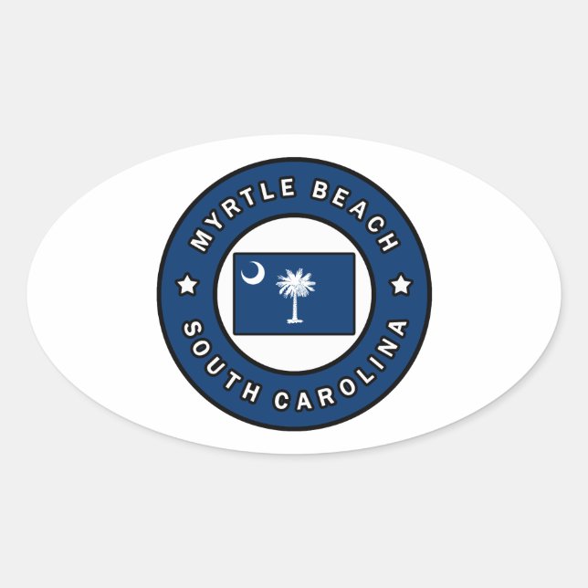 Myrtle Beach South Carolina Oval Sticker (Front)