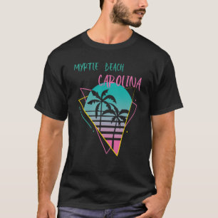 Myrtle Beach South Carolina Palm trees Retro Ocean T-Shirt