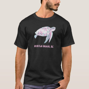 Myrtle Beach South Carolina Pink and Blue Sea Turt T-Shirt