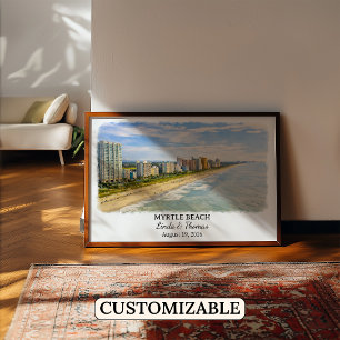 Myrtle Beach South Carolina Poster, Watercolor Poster