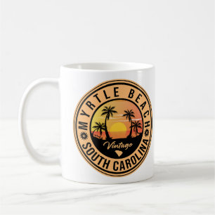 Myrtle Beach South Carolina Retro Sunset Souvenir Coffee Mug