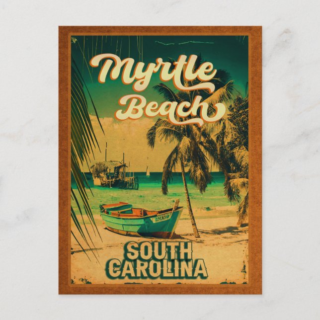 Myrtle Beach South Carolina Retro Sunset Souvenir Postcard (Front)