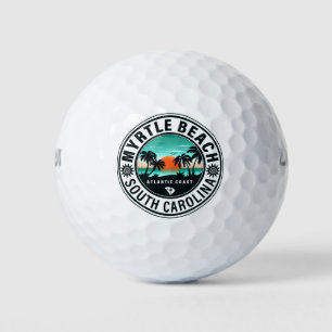 Myrtle Beach South Carolina Retro Sunset Souvenirs Golf Balls