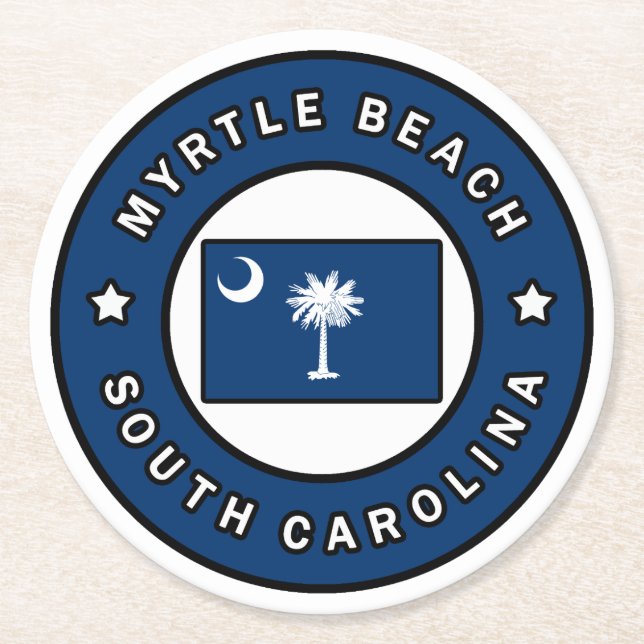 Myrtle Beach South Carolina Round Paper Coaster (Front)