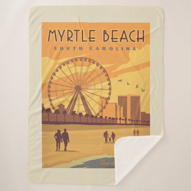 Myrtle Beach | South Carolina Sherpa Blanket (Front)
