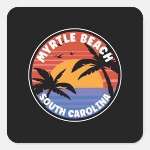 Myrtle Beach South Carolina Sunset Square Sticker
