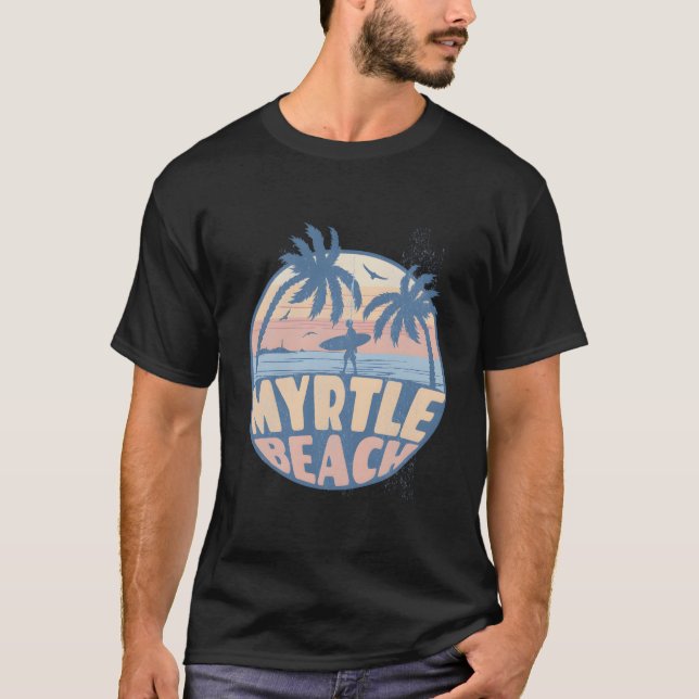 Myrtle Beach South Carolina Surf Summer Vacation V T-Shirt (Front)