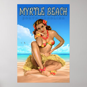 Myrtle Beach South Carolina Travel Poster Sea