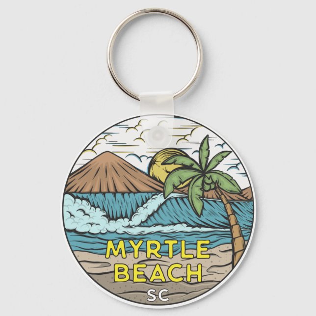 Myrtle Beach South Carolina Vintage  Key Ring (Front)