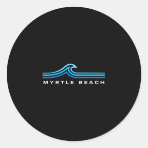 Myrtle Beach South Carolina Waves Mens Womens Boys Classic Round Sticker