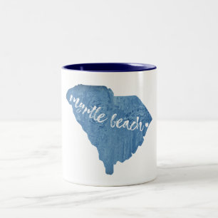Myrtle Beach South Carolina Wood Grain Two-Tone Coffee Mug