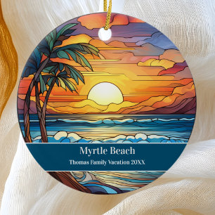 Myrtle Beach Vacation Ceramic Tree Decoration