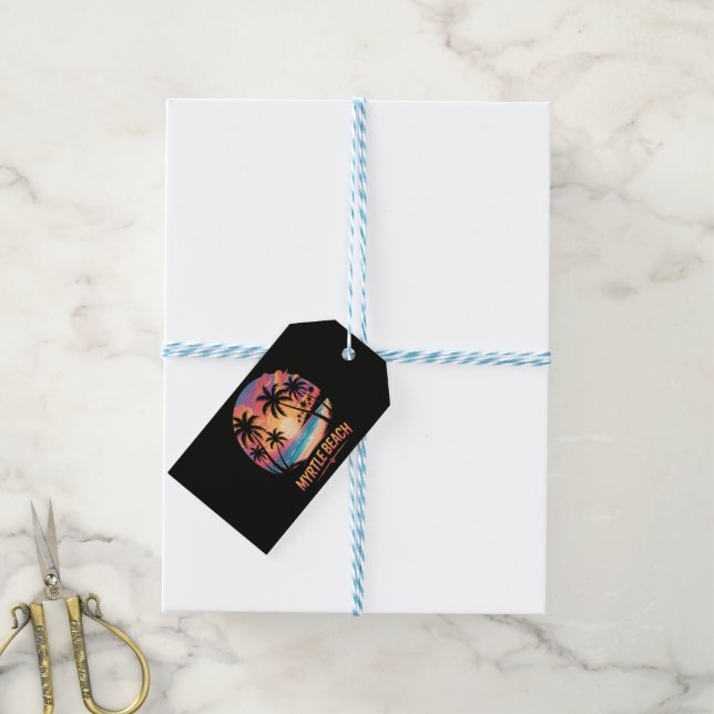 Myrtle Beach Vacation Surfer  Gift Tags (With Twine)