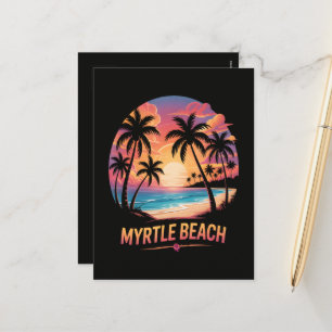 Myrtle Beach Vacation Surfer  Holiday Postcard