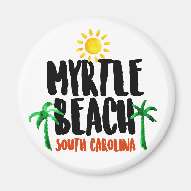 Myrtle Beach Watercolor Magnet (Front)