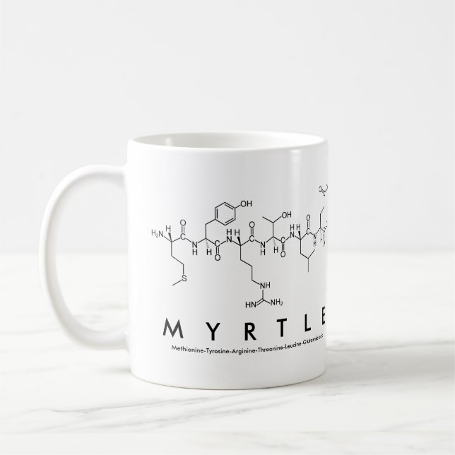 Myrtle peptide name mug (Left)