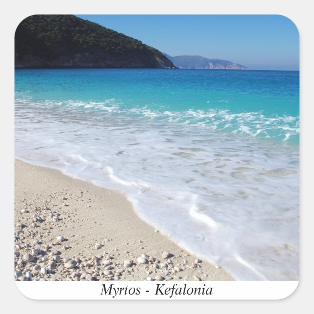 Myrtos – Kefalonia Square Sticker (Front)