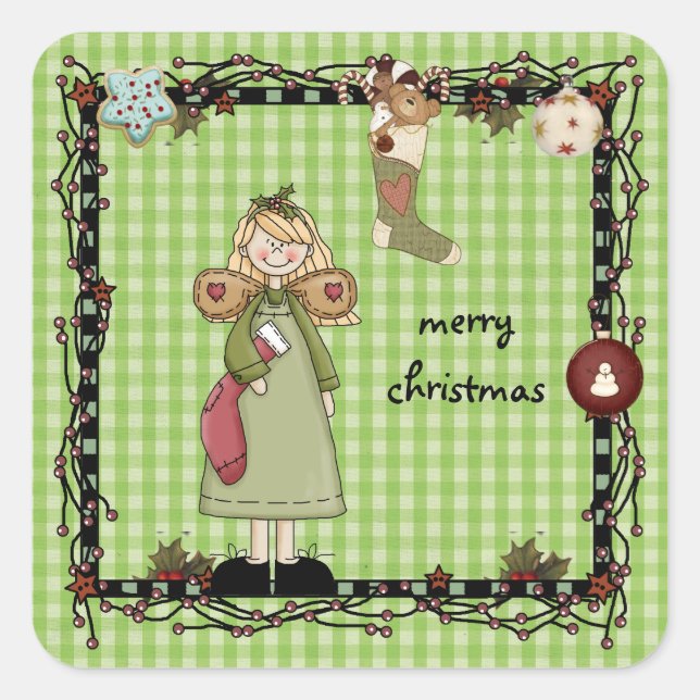 mys  Country Angel Christmas sticker (Front)