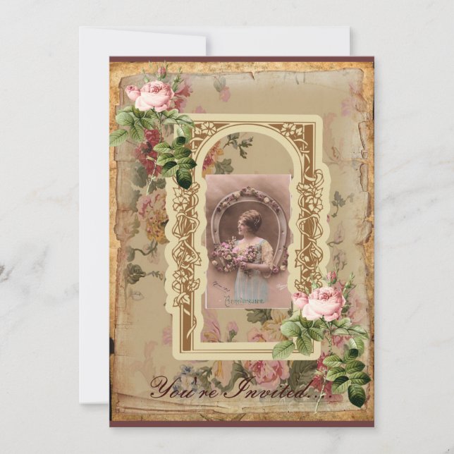 Mys Elegant Roses Mother's Day invitation (Front)