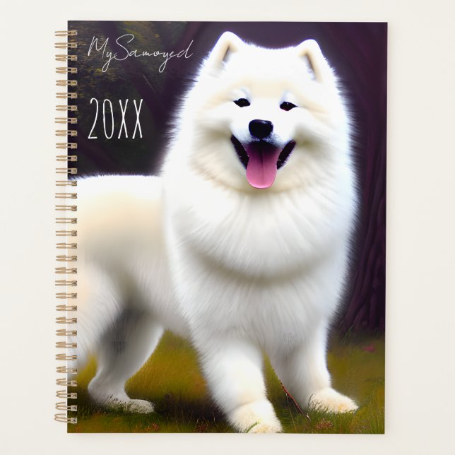 MySamoyed Personalised Gift Idea Cute Samoyed Planner (Front)