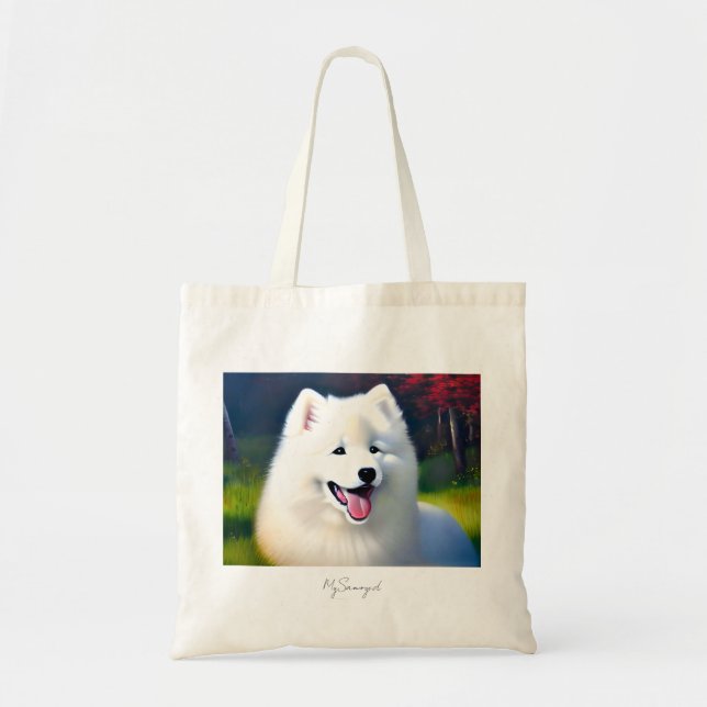 MySamoyed Personalised Gift Idea Cute Samoyed Tote Bag (Front)