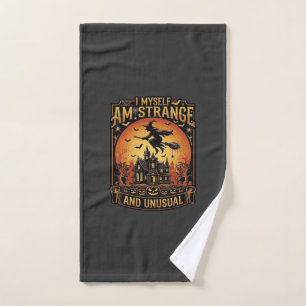 Myself Am Strange Unusual Halloween Witch Haunted Hand Towel