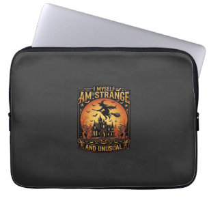 Myself Am Strange Unusual Halloween Witch Haunted Laptop Sleeve