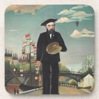Myself Portrait Landscape 1890, Henri Rousseau Coaster
