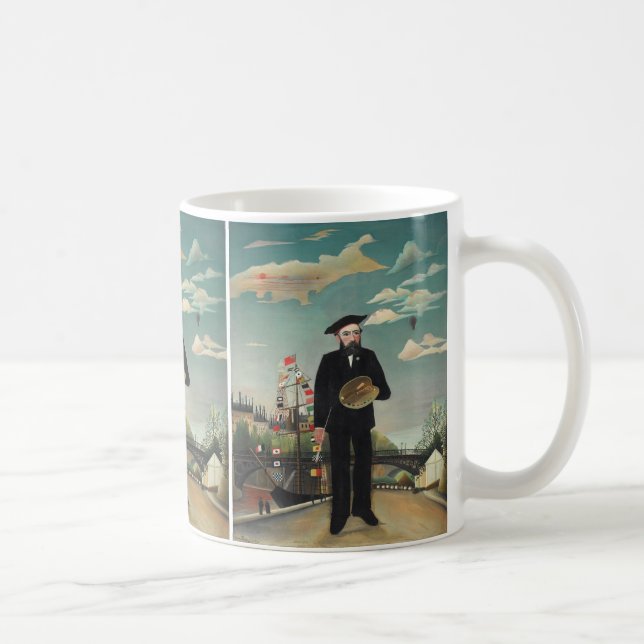 Myself Portrait Landscape 1890, Henri Rousseau Coffee Mug (Right)