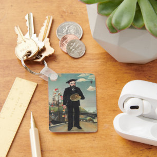 Myself Portrait Landscape 1890, Henri Rousseau Key Ring