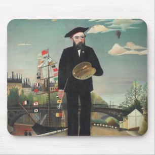 Myself Portrait Landscape 1890, Henri Rousseau Mouse Mat