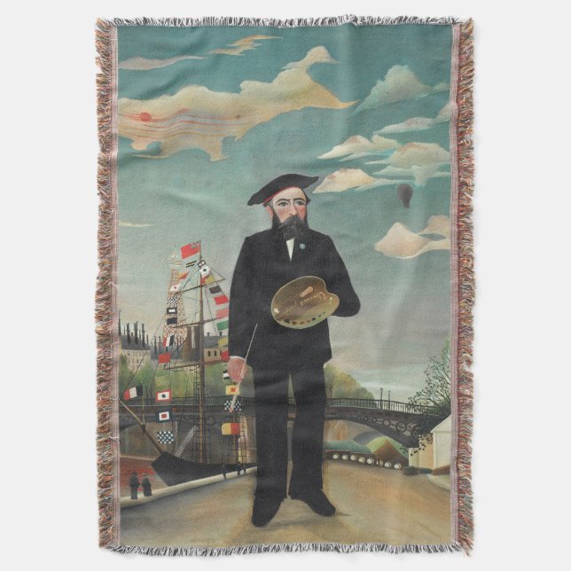 Myself Portrait Landscape 1890, Henri Rousseau Throw Blanket (Front Vertical)