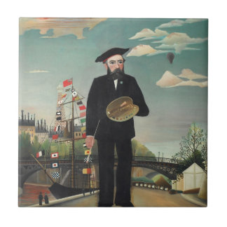 Myself Portrait Landscape 1890, Henri Rousseau Tile