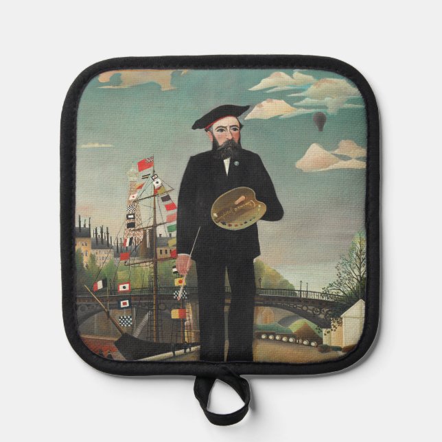Myself: Portrait – Landscape, Henri Rousseau 1890 Pot Holder (Front)