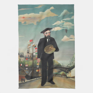 Myself: Portrait – Landscape, Henri Rousseau 1890 Tea Towel