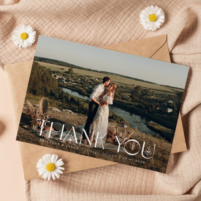 Mysical Elegance Photo Wedding Thank You Card (Creator Uploaded)