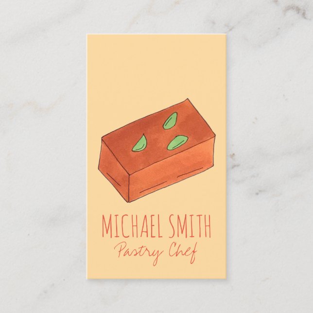 Mysore Pak Indian Sweet Bakery Pastry Chef Food Business Card (Front)