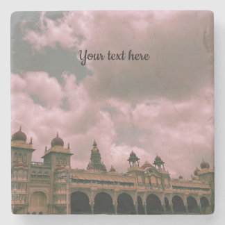 Mysore palace photograph clouds customisable stone coaster