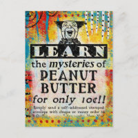 Mysteries of Peanut Butter Postcard Funny Vintage