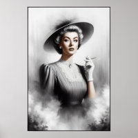 Mysterious 1940's Female Portrait Art