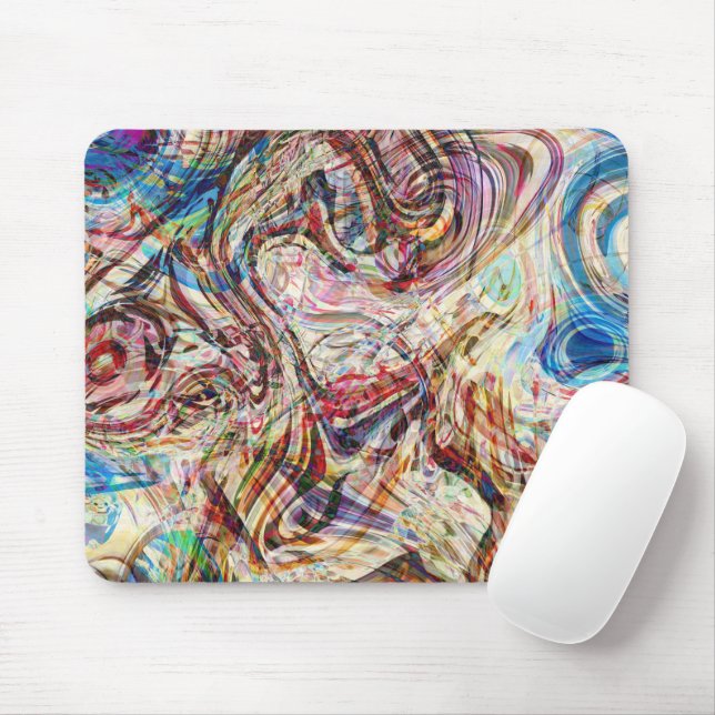 Mysterious Abstract Swirls Mouse Mat (With Mouse)
