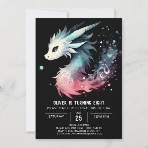 Mysterious Adorable Dragon Birthday Invitation