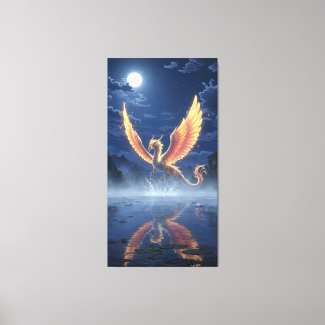 Mysterious ancient creature emerges from misty   canvas print (Front)