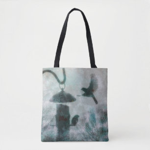 Mysterious Bird Flying to Feeder Tote