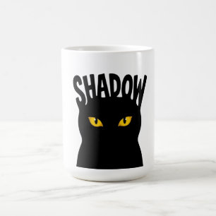 Mysterious Black Cat Eyes Design Coffee Mug