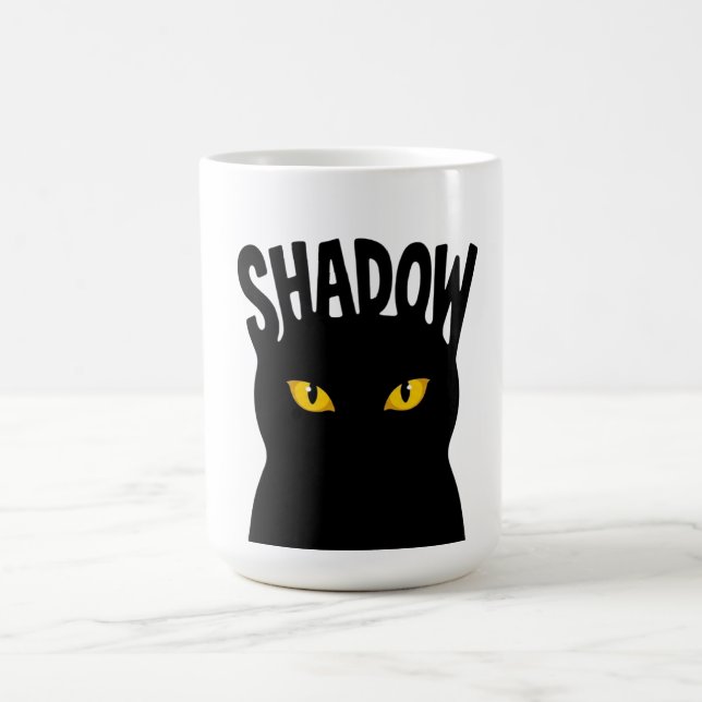Mysterious Black Cat Eyes Design Coffee Mug (Center)